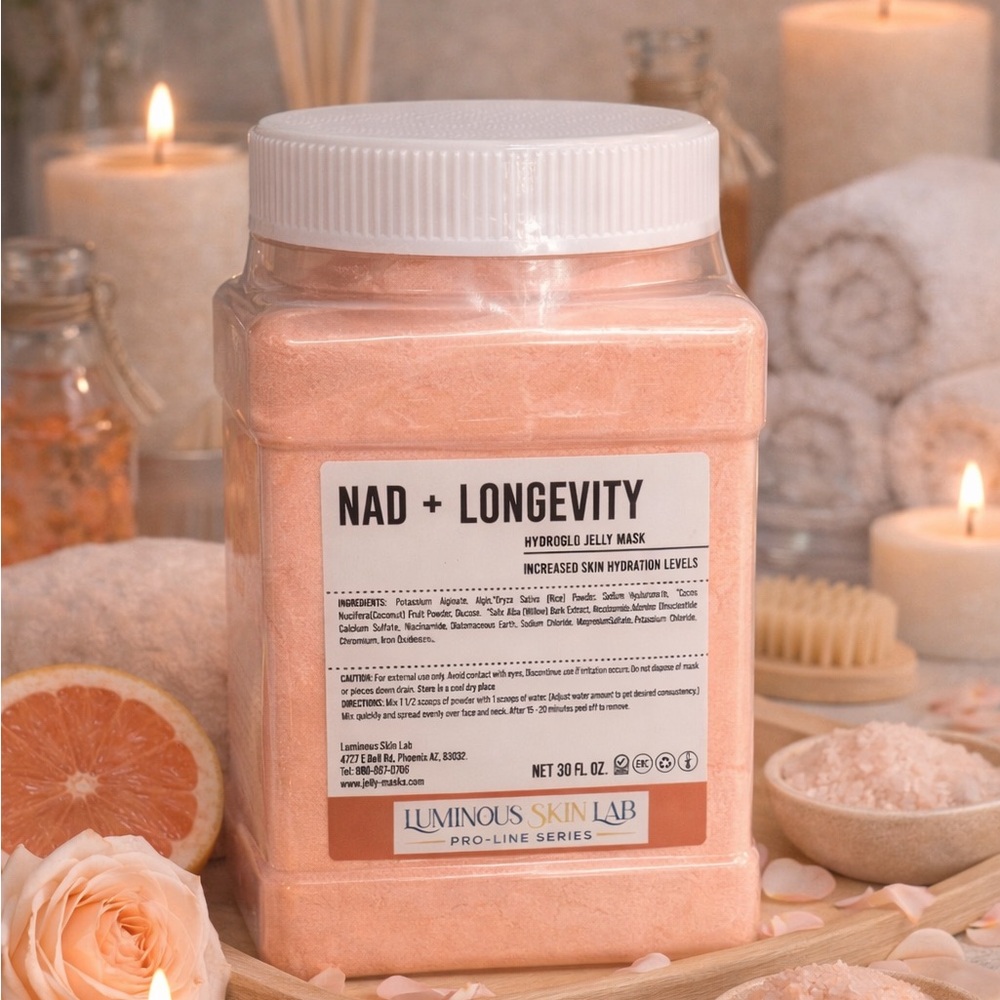 LUMINOUS SKIN LAB NAD+ HydroGlo Jelly Powder Mask Spa 30 oz